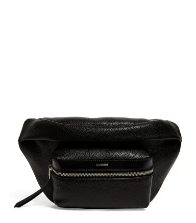 Sandro Coated Belt Bag In Black