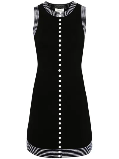 Sandro Contrasting-trim Knitted Dress In Black