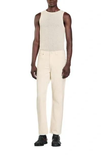 Sandro Cotton Jeans In Ecru