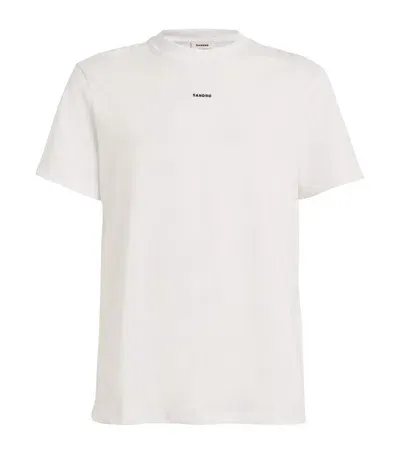 Sandro Cotton Logo T-shirt In Beige