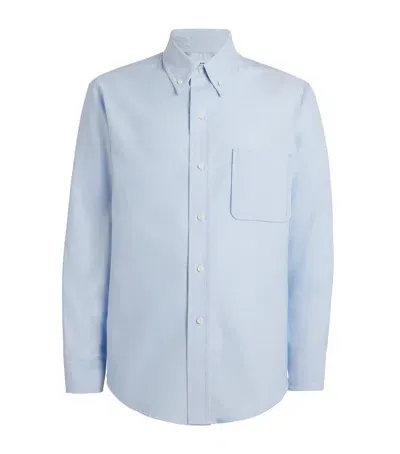 Sandro Cotton Oxford Shirt In Blue