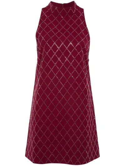 Sandro Crystal-embellished Mini Dress In Bordeaux