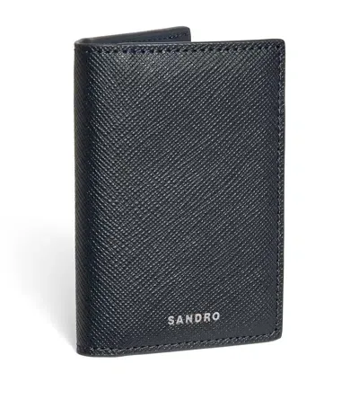 Sandro Faux Leather Tall Wallet In Blue