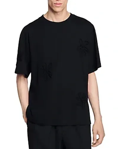 Sandro Flower Tee In Black