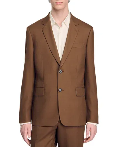 Sandro H23legacy Slim Fit Suit Jacket In Taupe