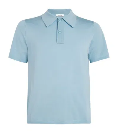 Sandro Knitted Polo Shirt In Blue