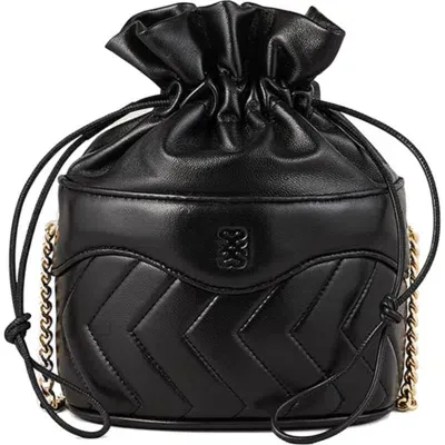 Sandro Quilted Leather Crossbody Bag In Black