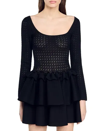 Sandro Lexie Dress In Black