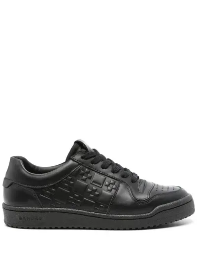 Sandro Logo-embossed Sneakers In Noir / Gris