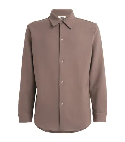 Sandro Long-sleeve Overshirt In Brown