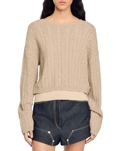 Sandro Louis Sweater In Beige