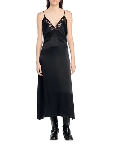 Sandro Malvina Dress In Black