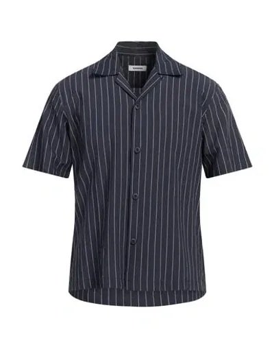 Sandro Pinstriped Woven Shirt In Blue