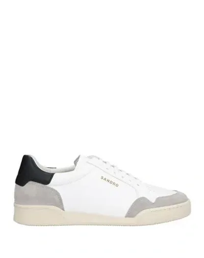 Sandro Man Sneakers White Size 9 Leather