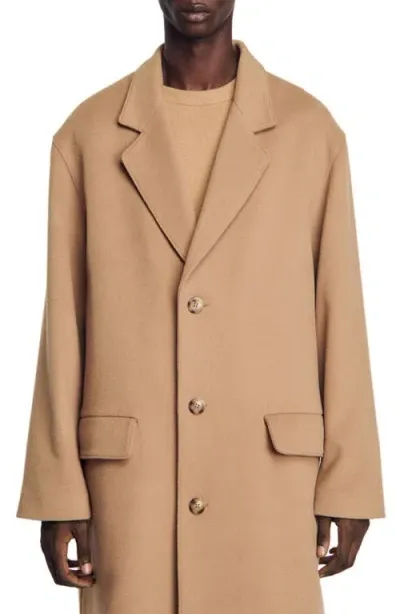 Sandro Oversized Coat In Camel