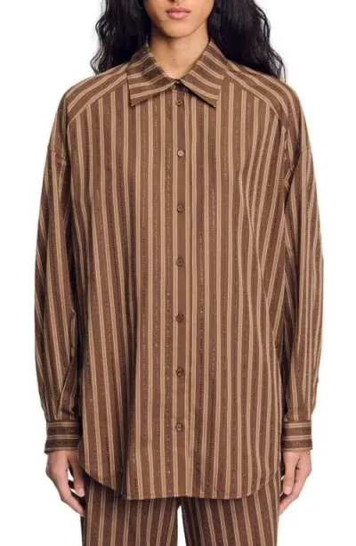 Sandro Midnighty Shirt In Brown