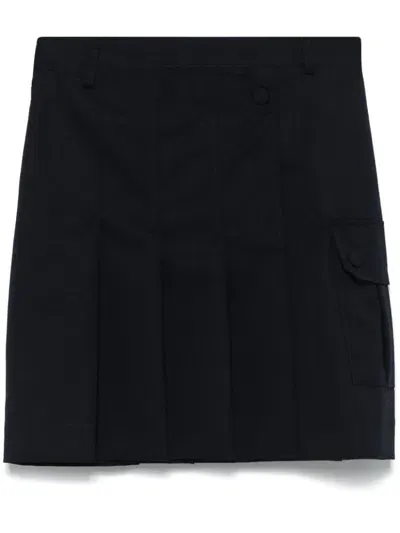 Sandro Pleated Mini Skirt In Blue