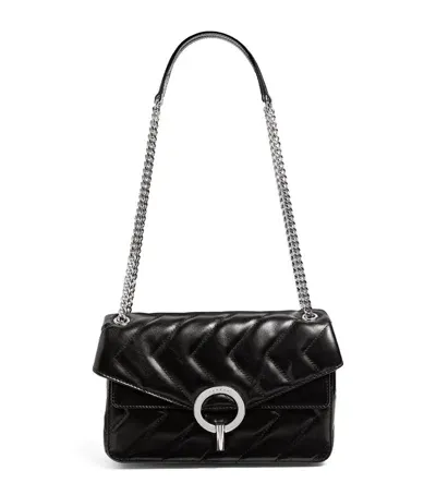 Sandro Quilted Leather Yza Shoulder Bag In Black