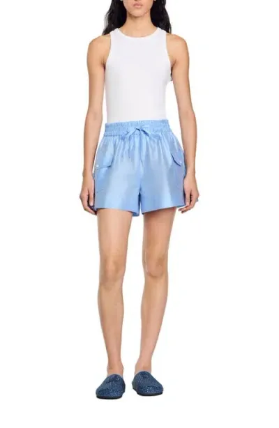 Sandro Shorts With Pockets In Sky Blue