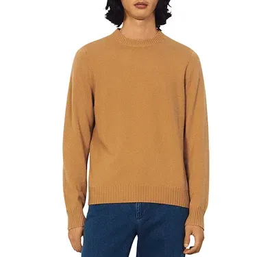 Sandro Unisex Industrial Cashmere Sweater In Camel