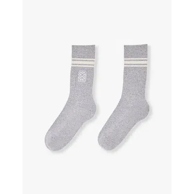 Sandro Jeudi Ribbed Socks In Grey