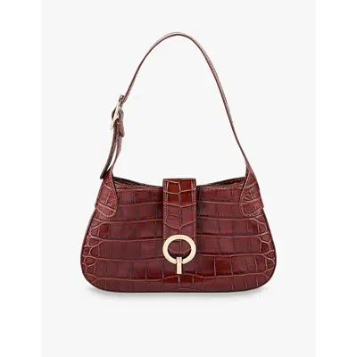 Sandro Womens  Mock-croc Leather Shoulder Bag In Bruns