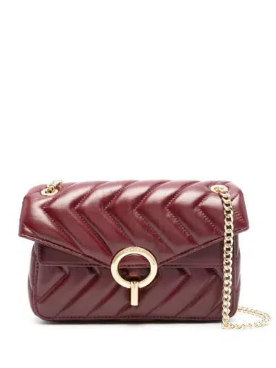 Sandro Yza Quilted Leather Shoulder Bag In Red