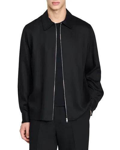 Sandro Zippered Shirt In Black