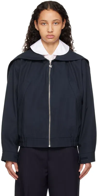 Sandy Liang Navy Kellogg Jacket In Blue