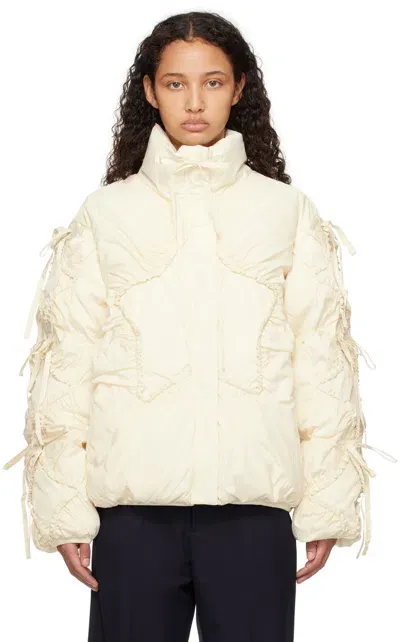 Sandy Liang Off-white Etoile Puffer Jacket In 081 Ivory