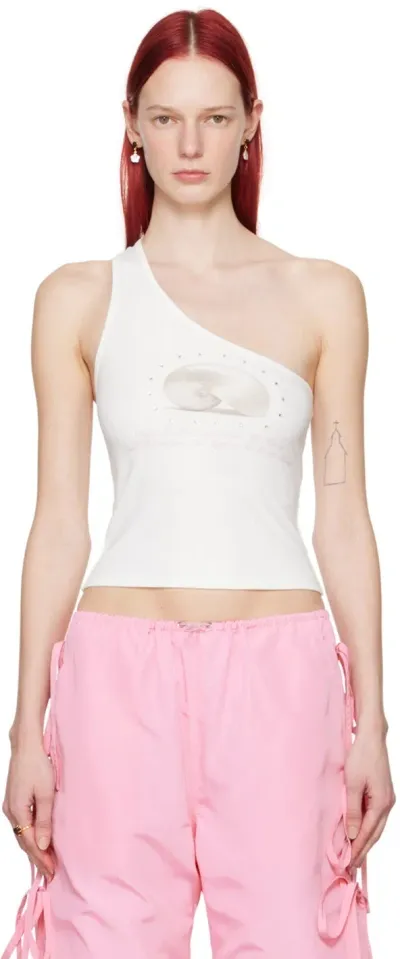 Sandy Liang White Shellphone Tank Top In 100 White