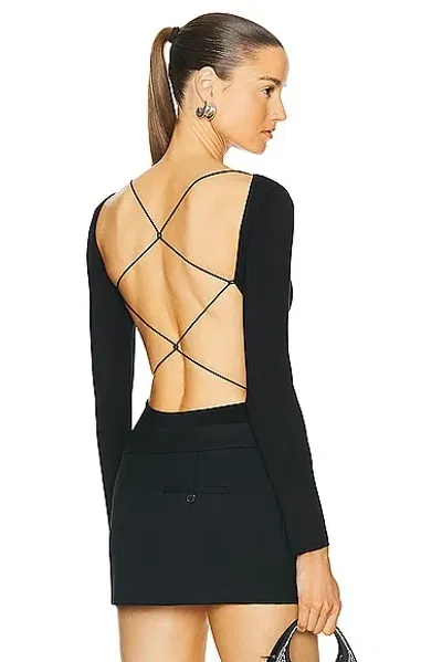 Sans Faff Bamboo Cross Back Bodysuit In Black