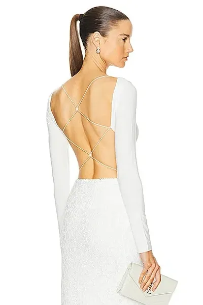 Sans Faff Bamboo Cross Back Bodysuit In White