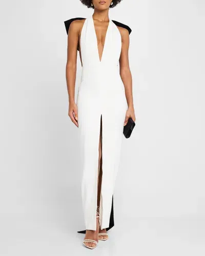 Sans Faff Fontaine Bow Evening Dress In White