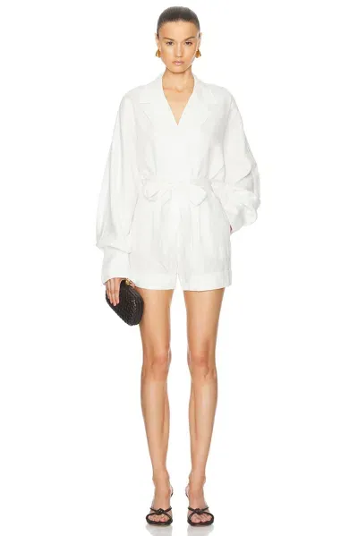 Sans Faff Linen Romper In White