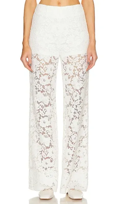 Sans Faff London Lace Flared Pant In 白色