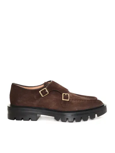 Santoni Double Buckle. In Brown