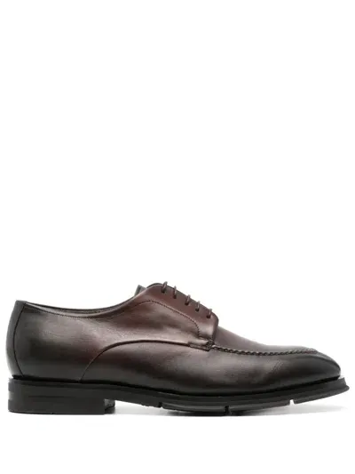 Santoni Gradient-effect Derby Shoes In Brown