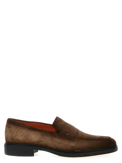 Santoni Loafers In Brown