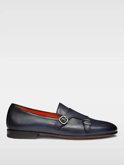 Santoni Loafers  Men Color Blue In 蓝色