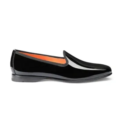 Santoni Men's Black Patent Leather Andrea Loafer