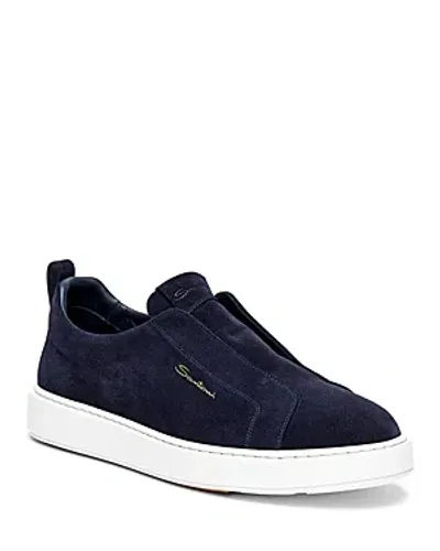 Santoni Men's Cleanic Slip On Sneakers In Blue