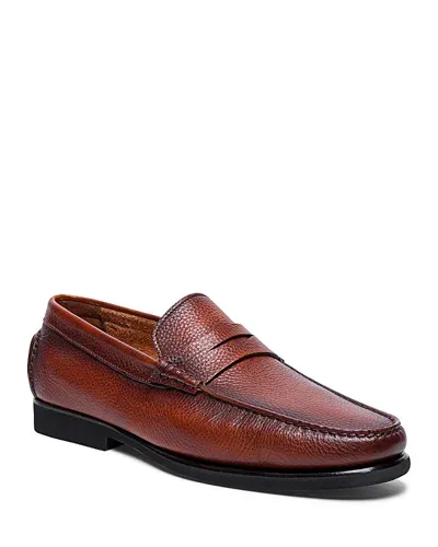 Santoni Men's Ikangia Leather Penny Loafers In Brown