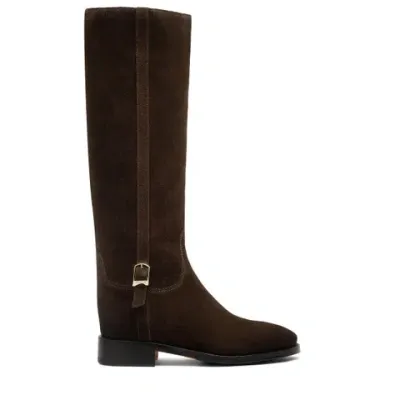 Santoni Women's Dark Brown Suede Boot