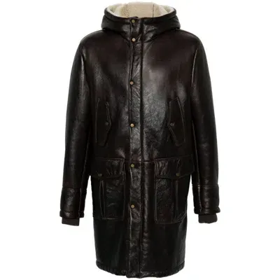 Santoro Leather Outerwears In Brown