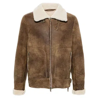 Santoro Leather Outerwears In Brown