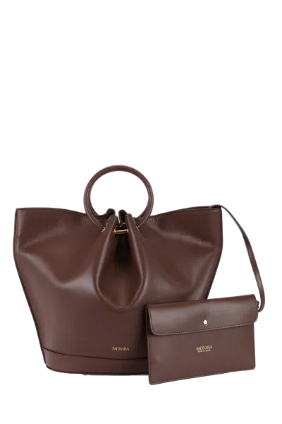 Saonara Chocolate Leather Carry Case In Brown