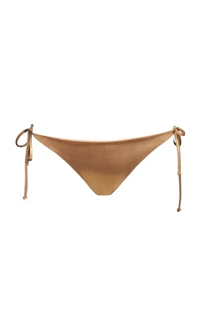 Sara Cristina Triangle Bikini Bottom In Gold