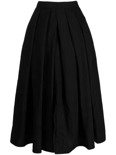 Sara Lanzi Gonna Pleated Skirt In Black