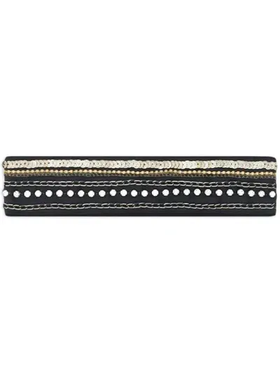 Sara Roka Embellished Belt In Black